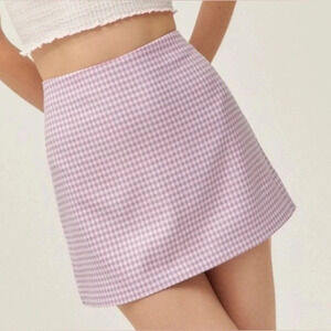 Urban Outfitters Lavender  Gingham Mini Skirt